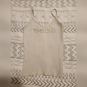 Bebe Spaghetti Strap Ribbed  Fitted Tee